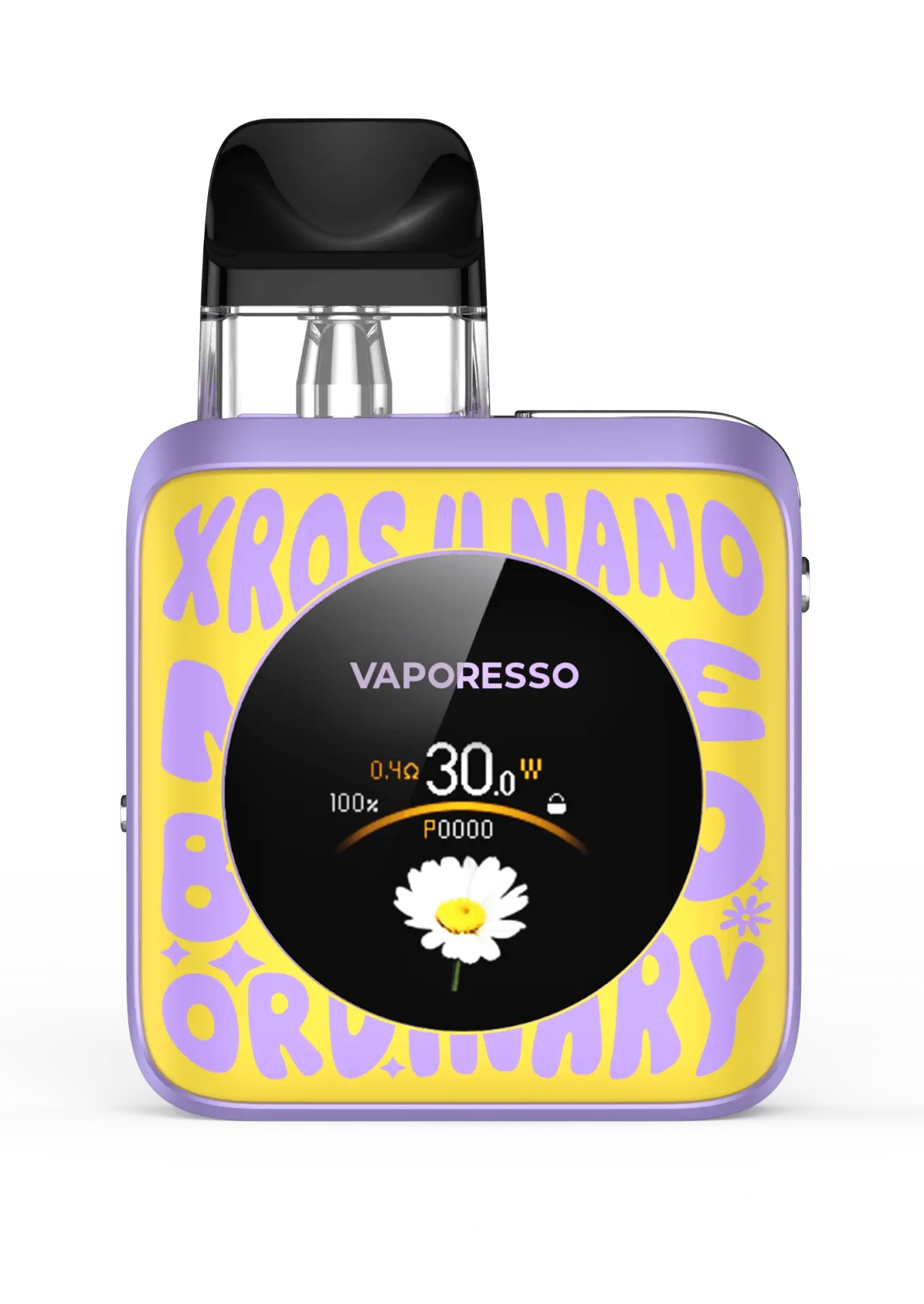 The Vaporesso XROS 4 NANO showcased in a stylish finish. This mtl vape kit highlights its large circular screen, COREX 2.0 tech, and a long-lasting battery for the ultimate mouth to lung vape experience.